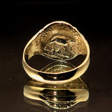 Men's ancient Roman Coin Men's Ring Antonius Pius - Solid Brass - BikeRing4u