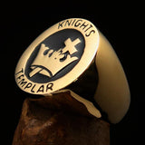 Excellent crafted Men's Black Knights Templar Ring - Solid Brass - BikeRing4u