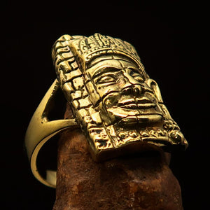 Perfectly crafted Brass Men's Buddha Ring ancient Bayon Angkor Wat - BikeRing4u