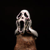 Sterling Silver Men's Artwork Ring the Scream - BikeRing4u