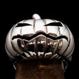 Excellent crafted Halloween Men's Sterling Silver Pumpkin Ring - BikeRing4u