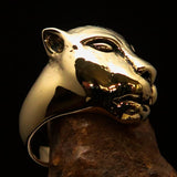 Excellent crafted solid Brass Animal Ring Lioness female Lion - BikeRing4u