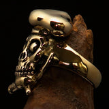 Excellent crafted Men's Chef Skull Ring Knife and Fork - Solid Brass - BikeRing4u