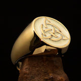 Nicely crafted Men's Triquetra Ring Celtic Triskelion Knot White - Solid Brass - BikeRing4u