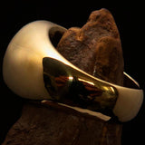 Excellent crafted Men's Signet Ring Four leaved Clover Red - Solid Brass - BikeRing4u
