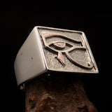 Excellent crafted Men's Ring All seeing Udjat Eye of Ra - Two Tone Sterling Silver - BikeRing4u