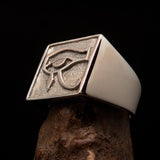 Excellent crafted Men's Ring All seeing Udjat Eye of Ra - Two Tone Sterling Silver - BikeRing4u
