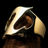 Mirror polished Men's Brass Initial Ring one bold Letter Z - BikeRing4u