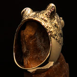 Excellent crafted Men's Brass Animal Ranger Ring detailed Grizzly Bear - BikeRing4u