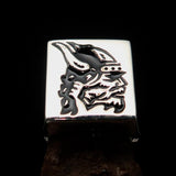 Perfectly crafted Men's Ring black Viking Warrior - Sterling Silver - BikeRing4u