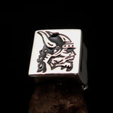 Perfectly crafted Men's Ring black Viking Warrior - Sterling Silver - BikeRing4u