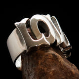 Excellent crafted One Word Love Ring - Sterling Silver - BikeRing4u