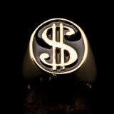Excellent crafted Men's Currency Ring US Dollar Symbol Black - Solid Brass - BikeRing4u