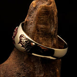 Excellent crafted Men's Band Ring red Dragon Snake - solid Brass - BikeRing4u
