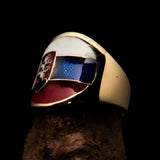 Perfectly crafted Men's National Flag Ring Slovakia - solid Brass - BikeRing4u