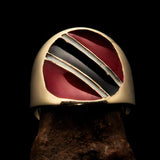 Perfectly crafted Men's National Flag Ring Trinidad and Tobago - solid Brass - BikeRing4u