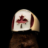 Perfectly crafted Men's National Flag Ring Canada - solid Brass - BikeRing4u